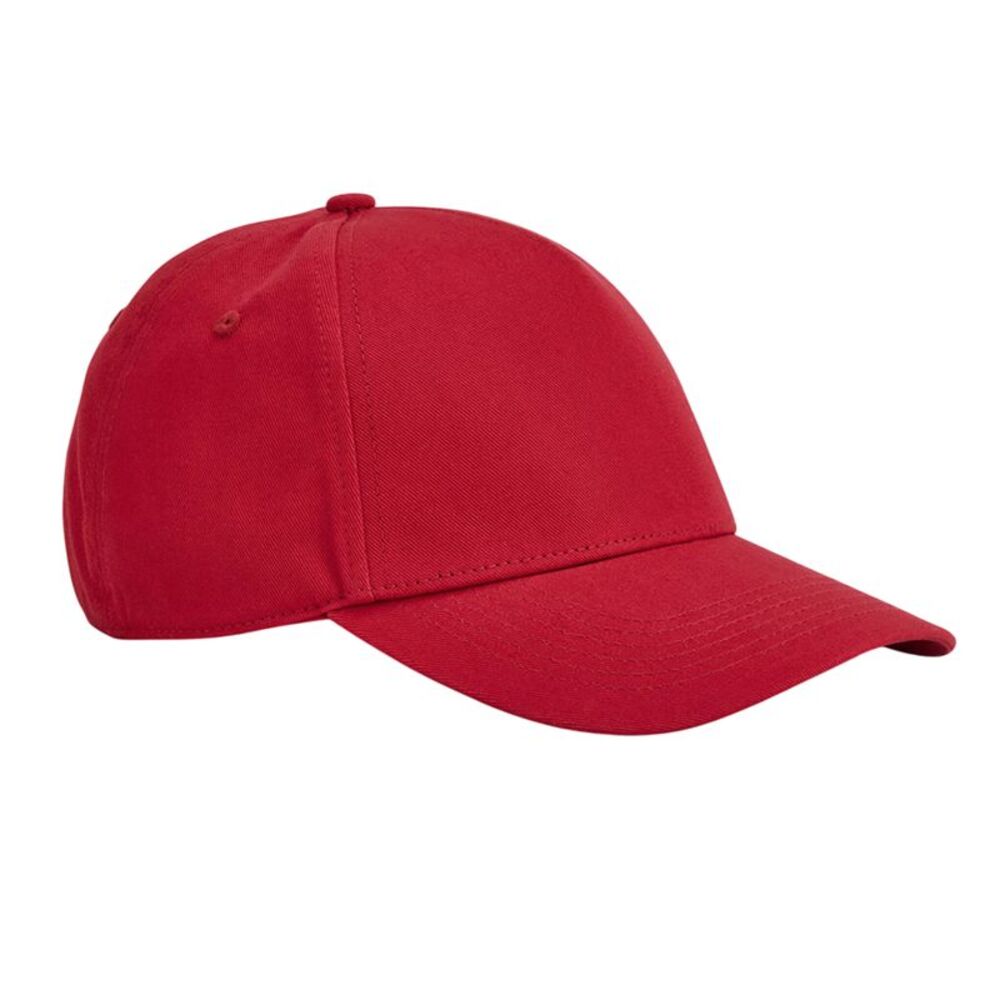 Beechfield EarthAware 5 Panel Natural Cotton Baseball Cap / Classic Red